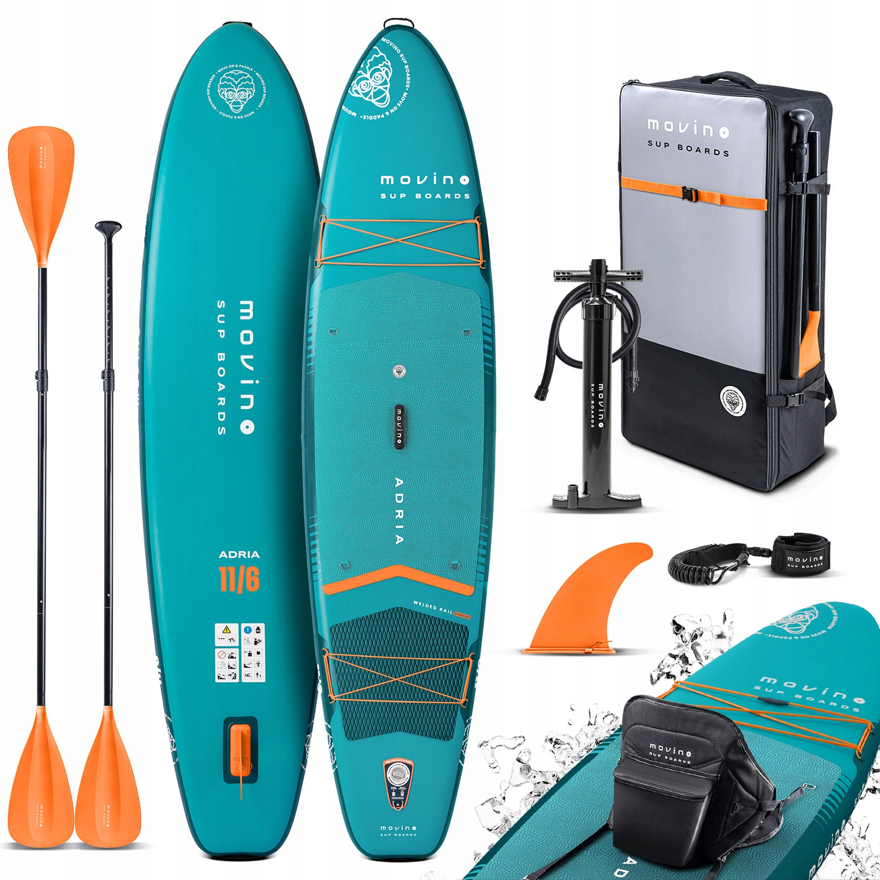 Deska Sup Movino Adria 11'6" stand up paddle z siedziskiem kajakowym 350cm