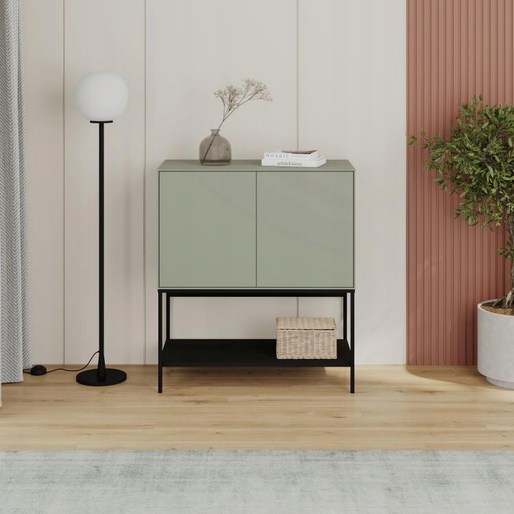 Komoda Houseland Amira 80 cm šedo-zelená