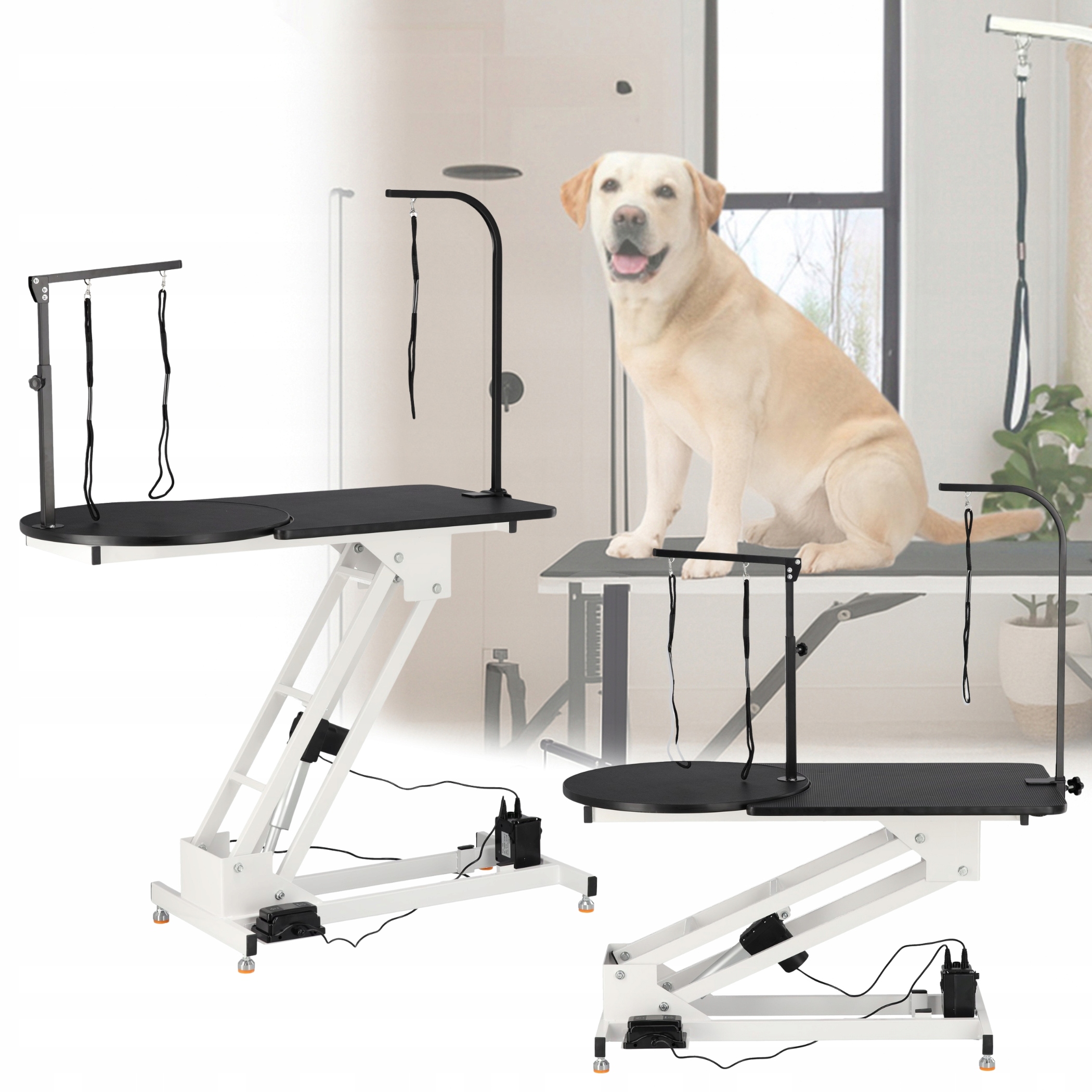 Levně Groomerský stůl veterinární trimovací, jedna vodítko, elektrický pohon