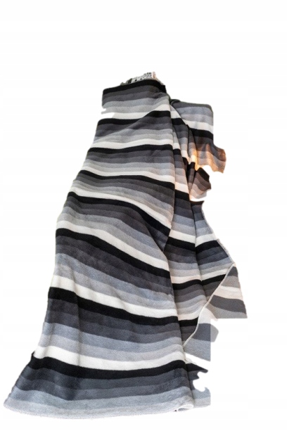 Akrylová bavlněná deka 150x200 1236/2 proužky ekri šedá černá přehoz p