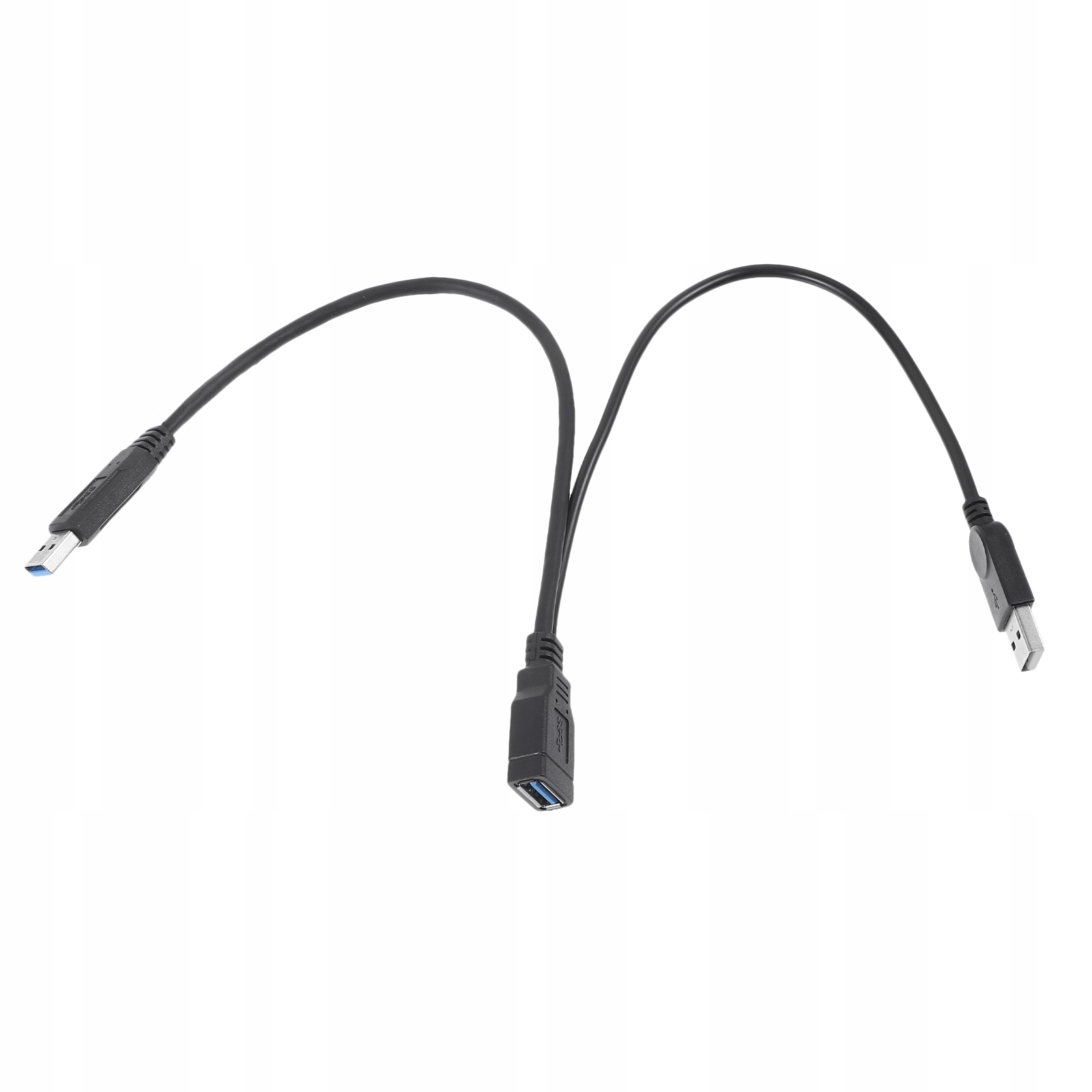 ADAPTER USB Y PODWÓJNY KABEL MĘSKI NA ŻEŃSKI DO AKCESORIÓW KOMPUTEROWYCH