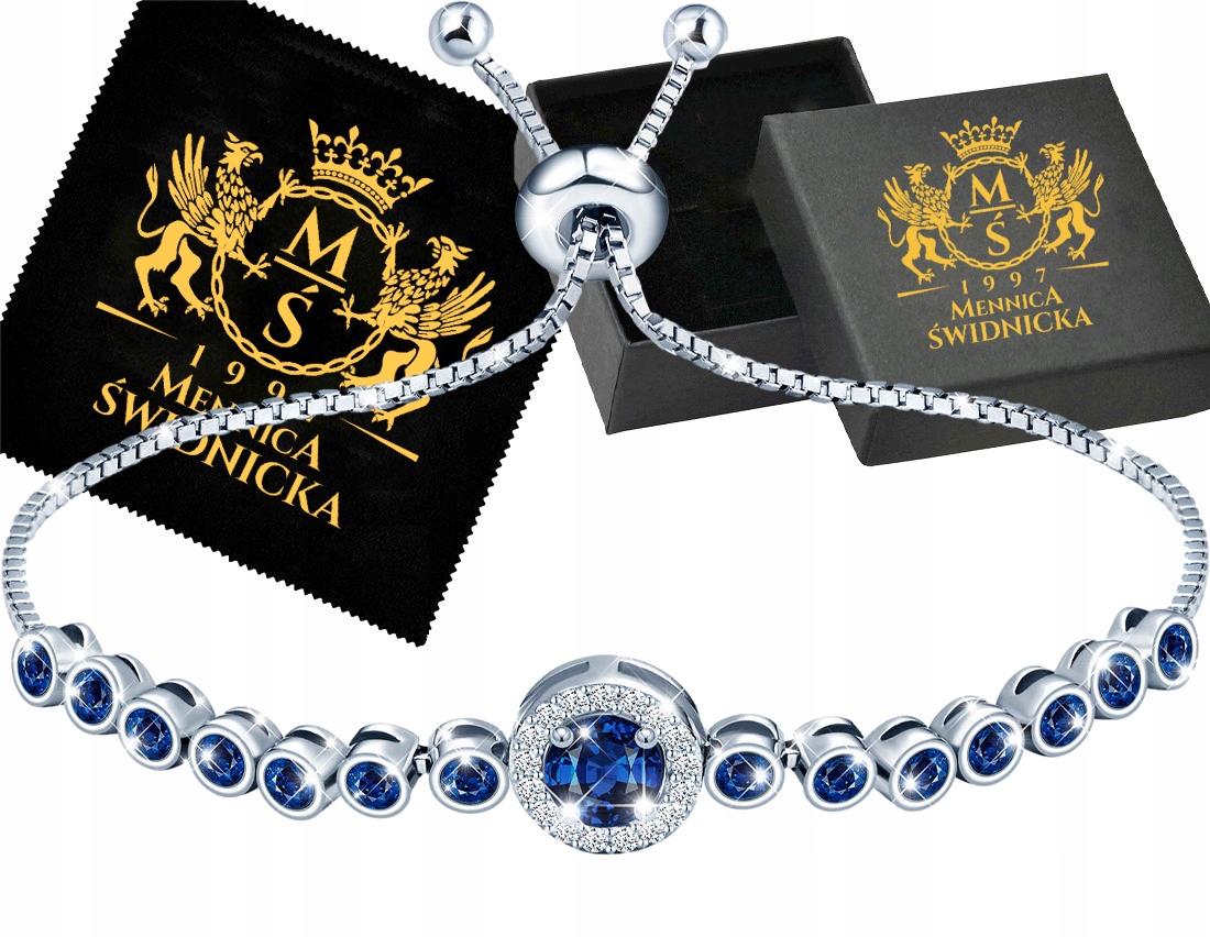 Bransoletka Srebrna Damska Srebro 925 Cyrkonie Celebrytka Grawer