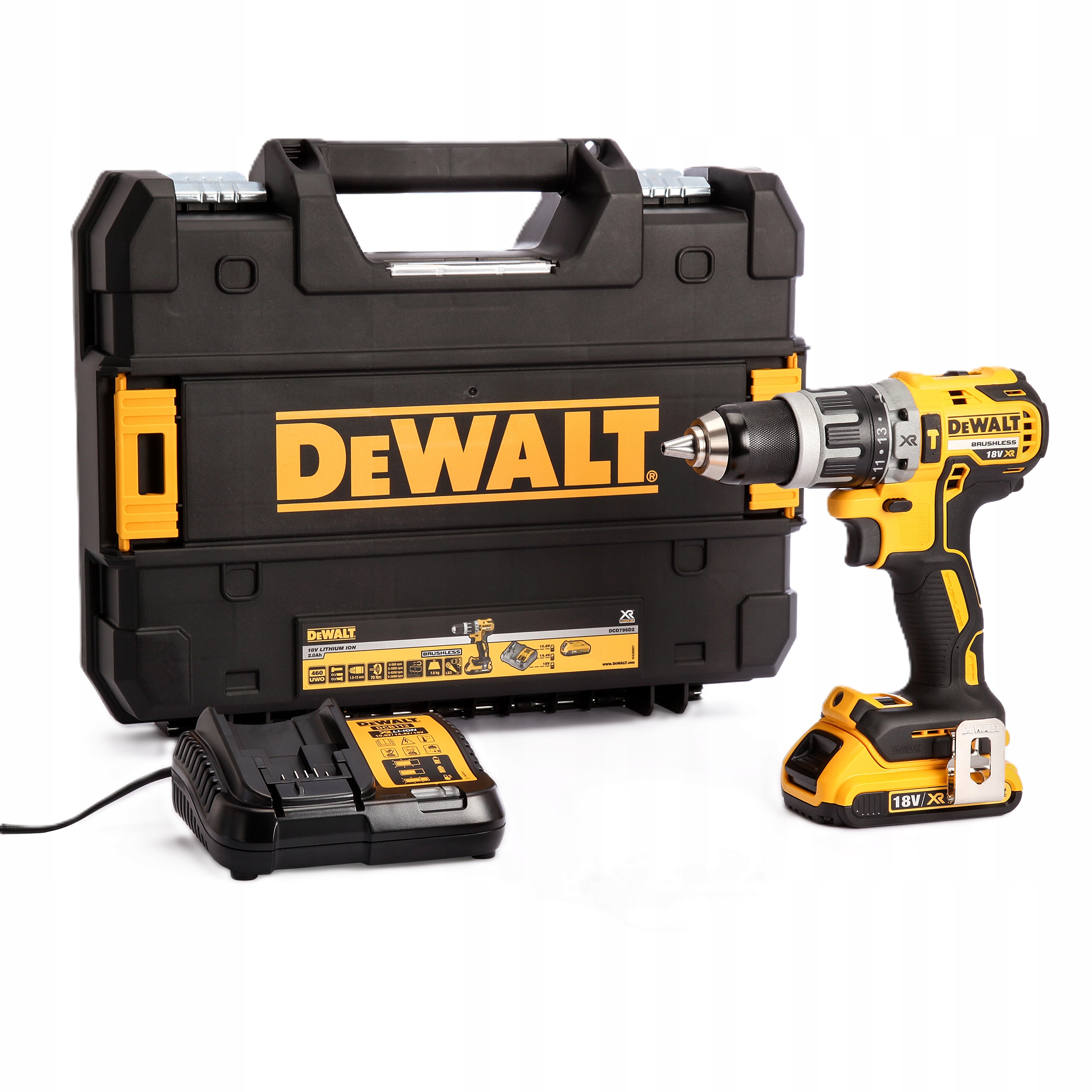 Wiertarko Wkrętarka z udarem DeWalt DCD796D1 1X 2AH 70Nm 18V Xr Zestaw
