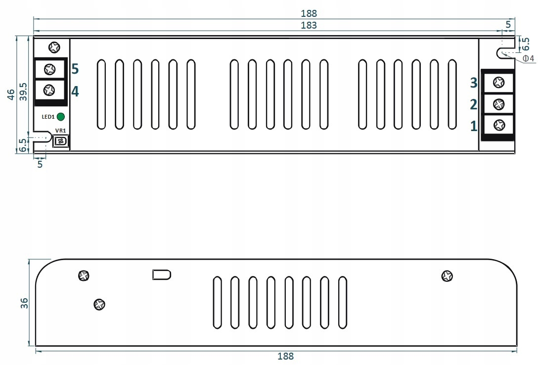 Zasilacz transformator modułowy SLIM 80W 24V do taśm LED EAN (GTIN) 5902135124598