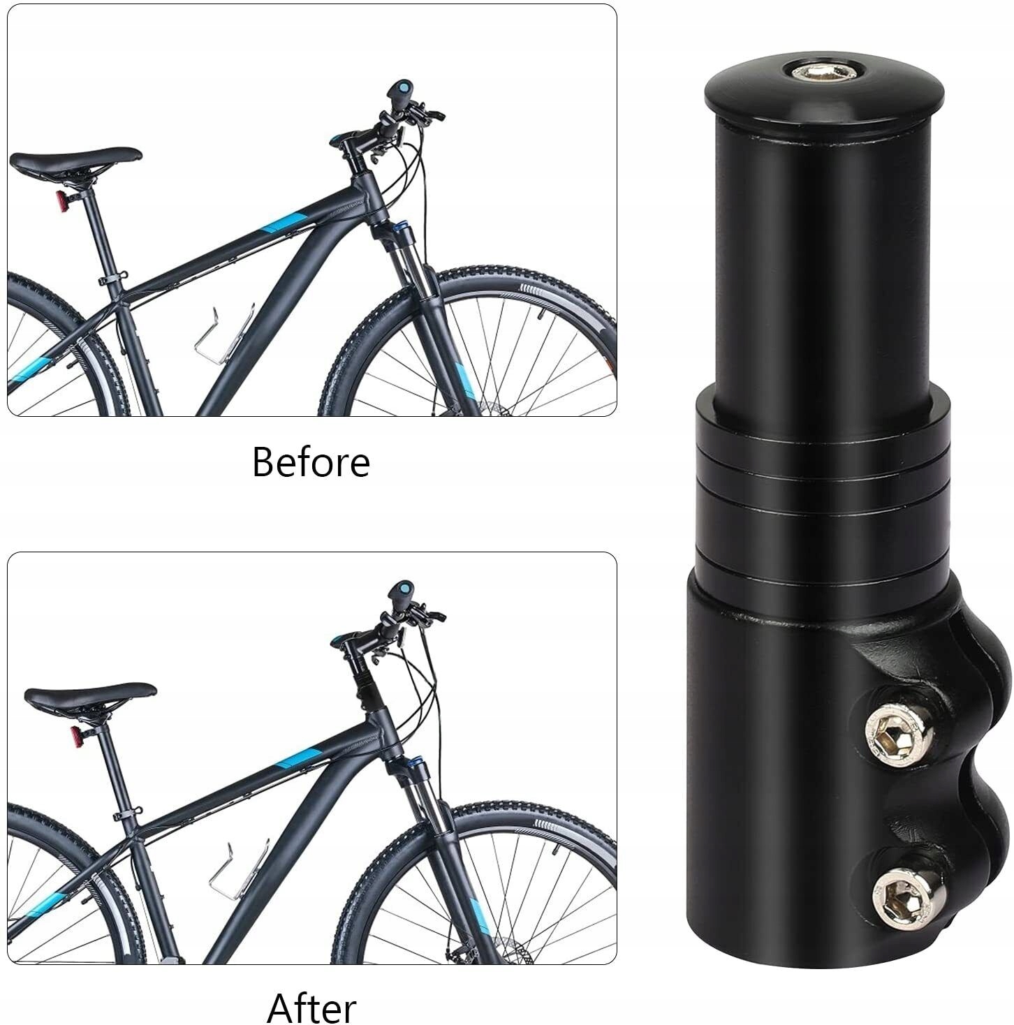 PRZEDŁUŻACZ TRZPIENIA KIEROWNICY ROWEROWEJ, REGULOWANY ADAPTER DO ROWERU Kod producenta Przedłużacz Wspornika Kierownicy Roweru