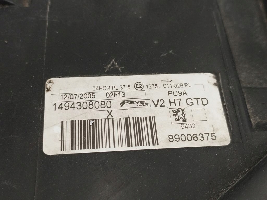 Peugeot 807 light left front front