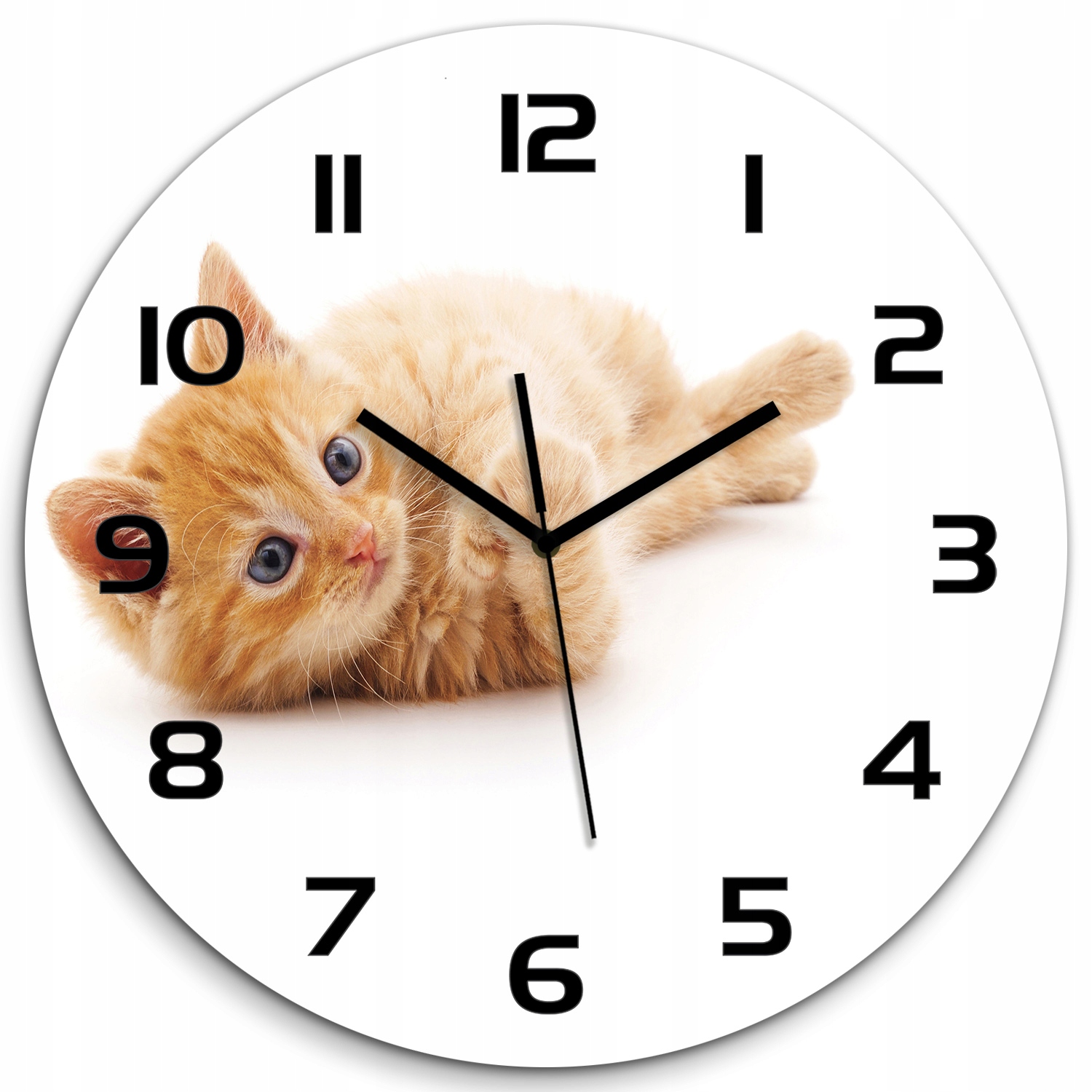 

Zegar ścienny ze szkła hartowanego Rudy kot fi 60