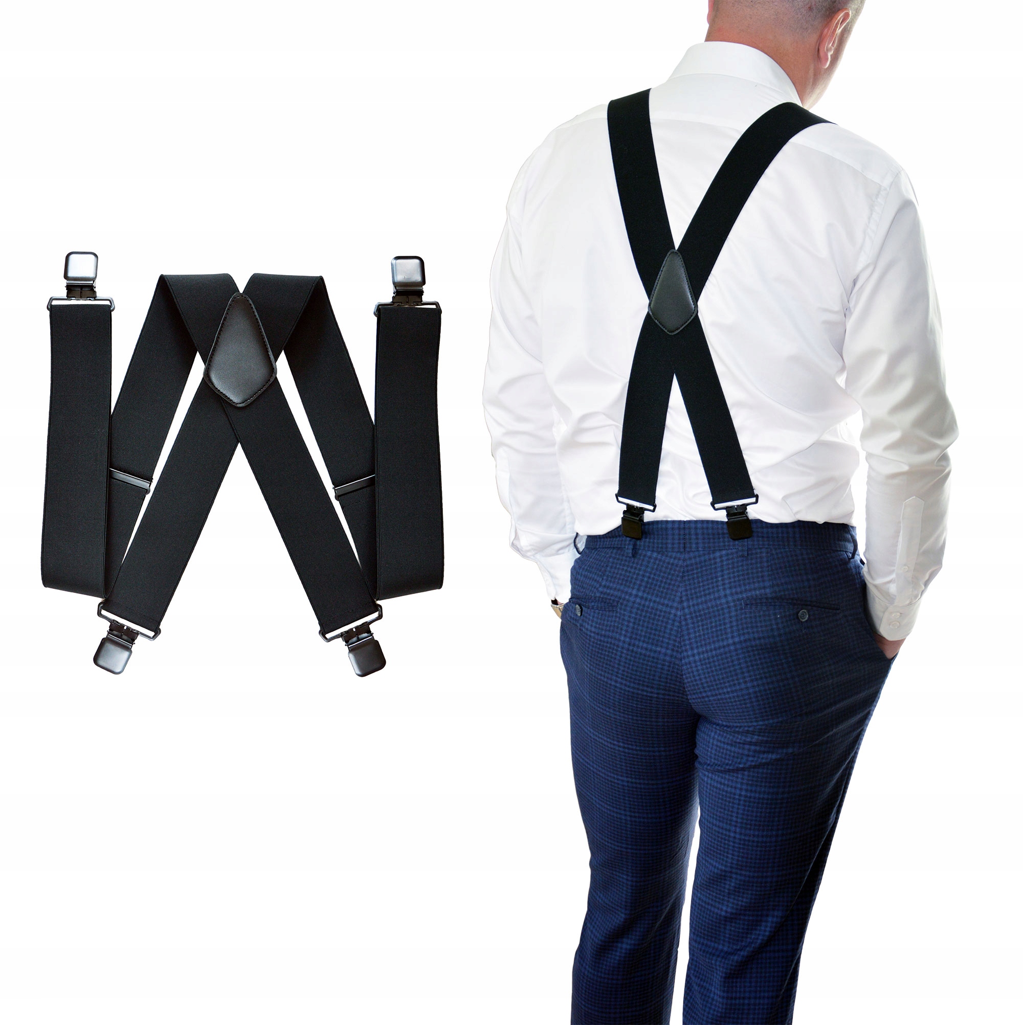 

Szerokie Mocne Czarne Szelki Do Spodni 5CM -długie