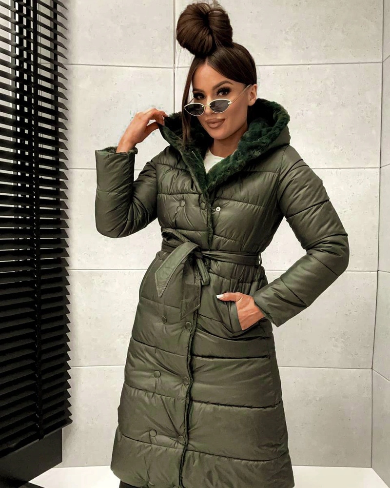 Zimní Bunda 2V1 Kožešina 6020 Khaki XXL (44)