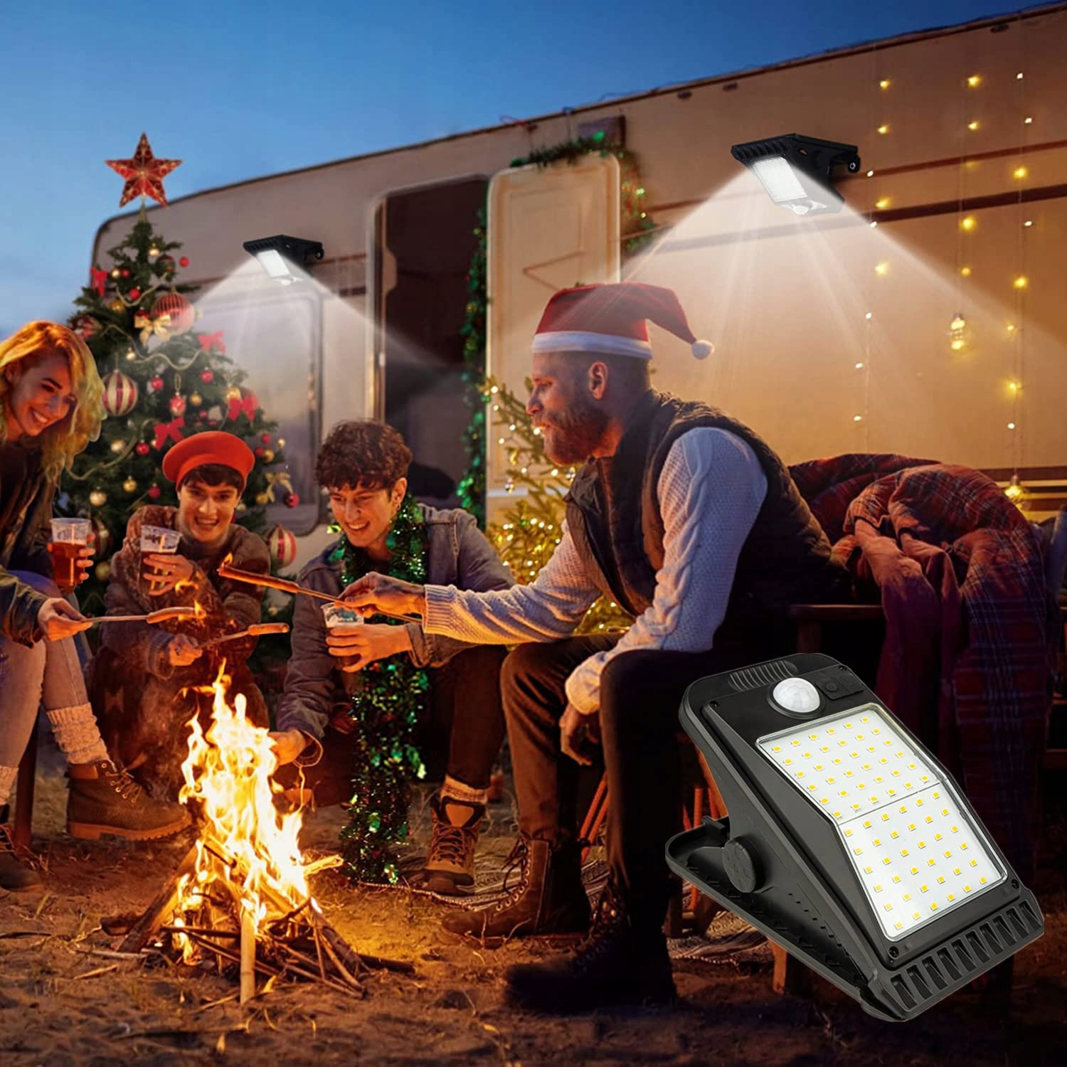 Lampy Solarne Zewnętrzne Z Czujnikiem Ruchu Wodoodporne 72 LED IP65 SUNBOIA — miniatura 7