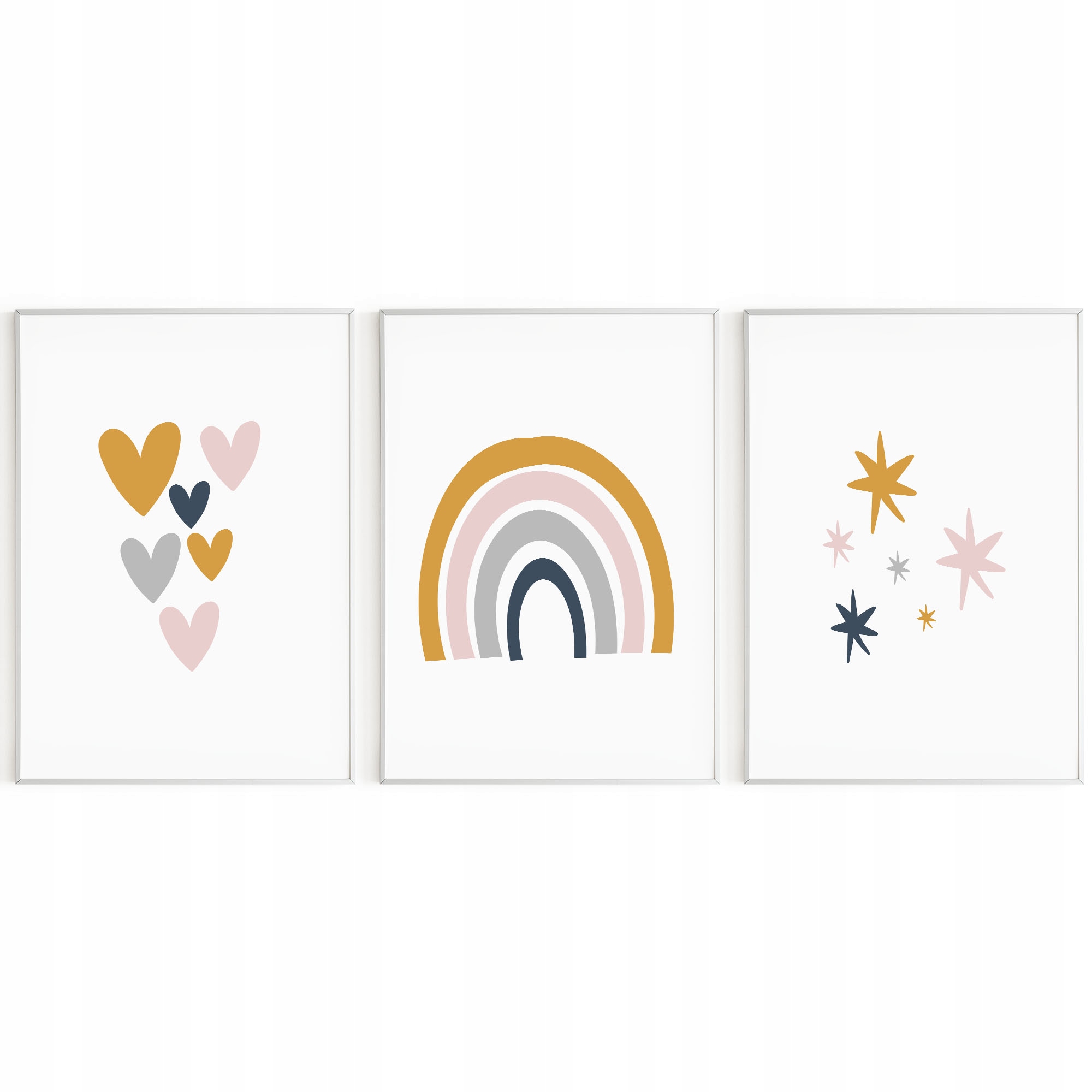 

Tęcza Boho Minimalizm Zestaw Plakaty Dziecięce A3
