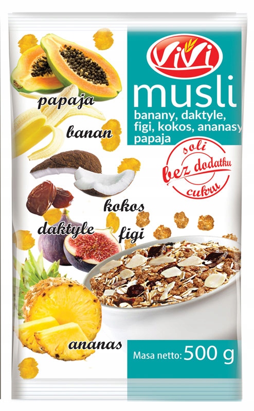 Levně 5X VIVI Musli tropické ovoce 500 g