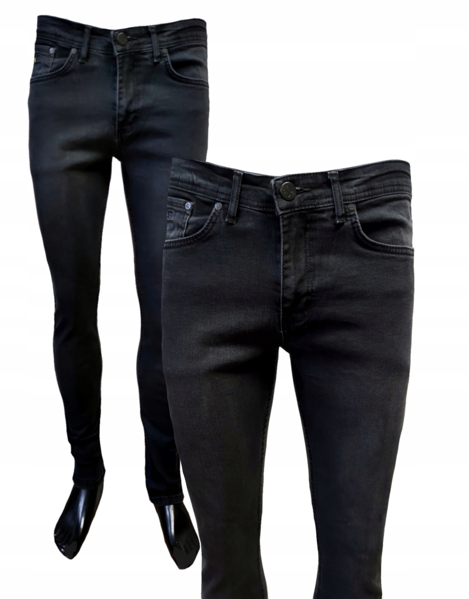 Pánské Kalhoty Black Jeans Regular Nohavice 33