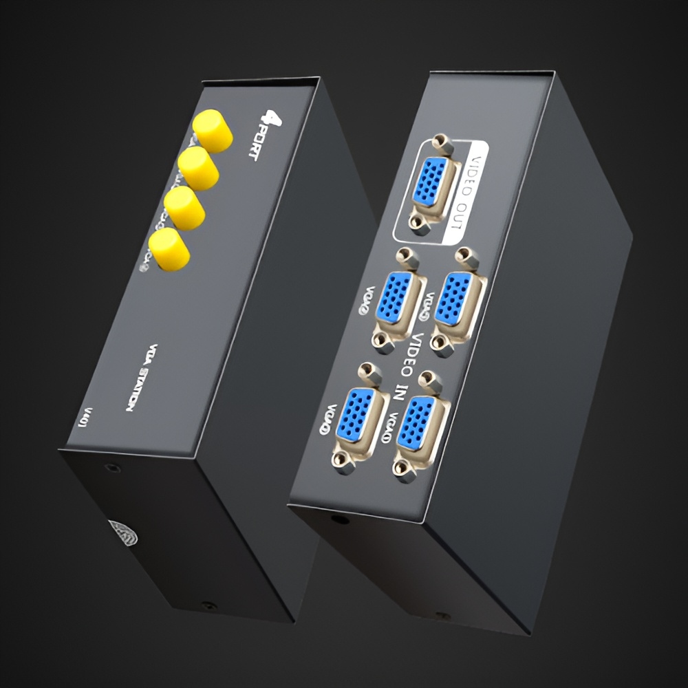 Switch obrazu VGA 4x1 rozdzielacz D-SUB 4 komputery 1 monitor przełącznik Model 2C1-01-201
