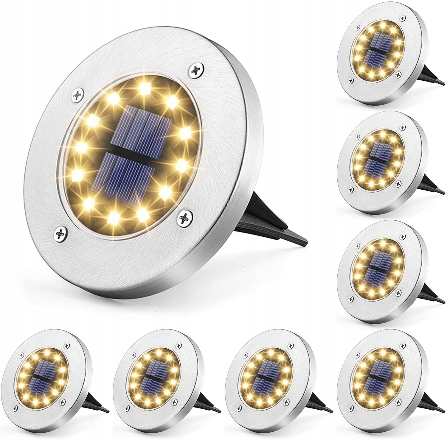 

8szt Lampki Solarne Ogrodowe Do Ogrodu Led Wbijane