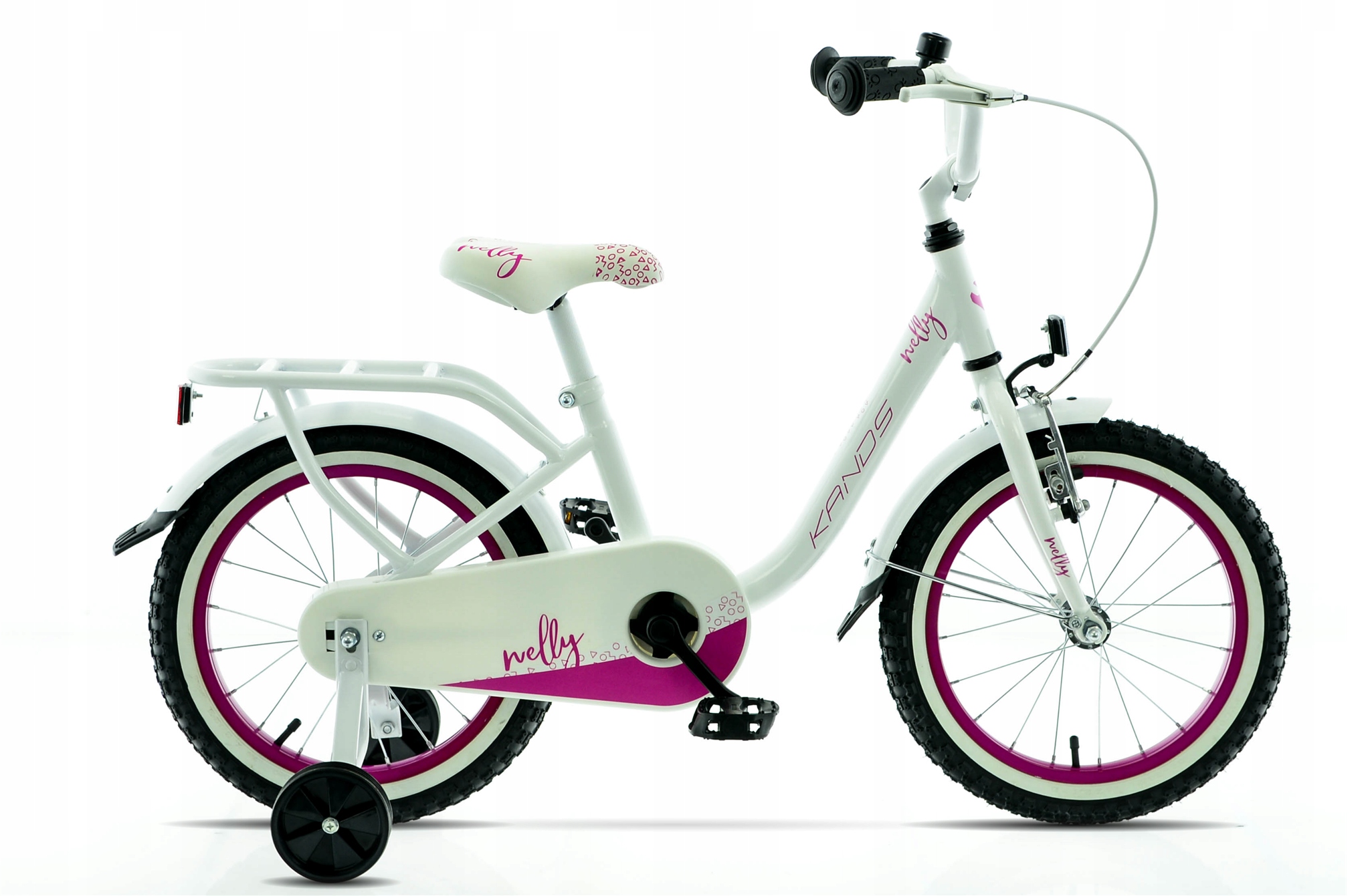 Rower Dziecięcy Kands Nelly biało-różowy połysk R10 wzrost 100-120 cm 2025