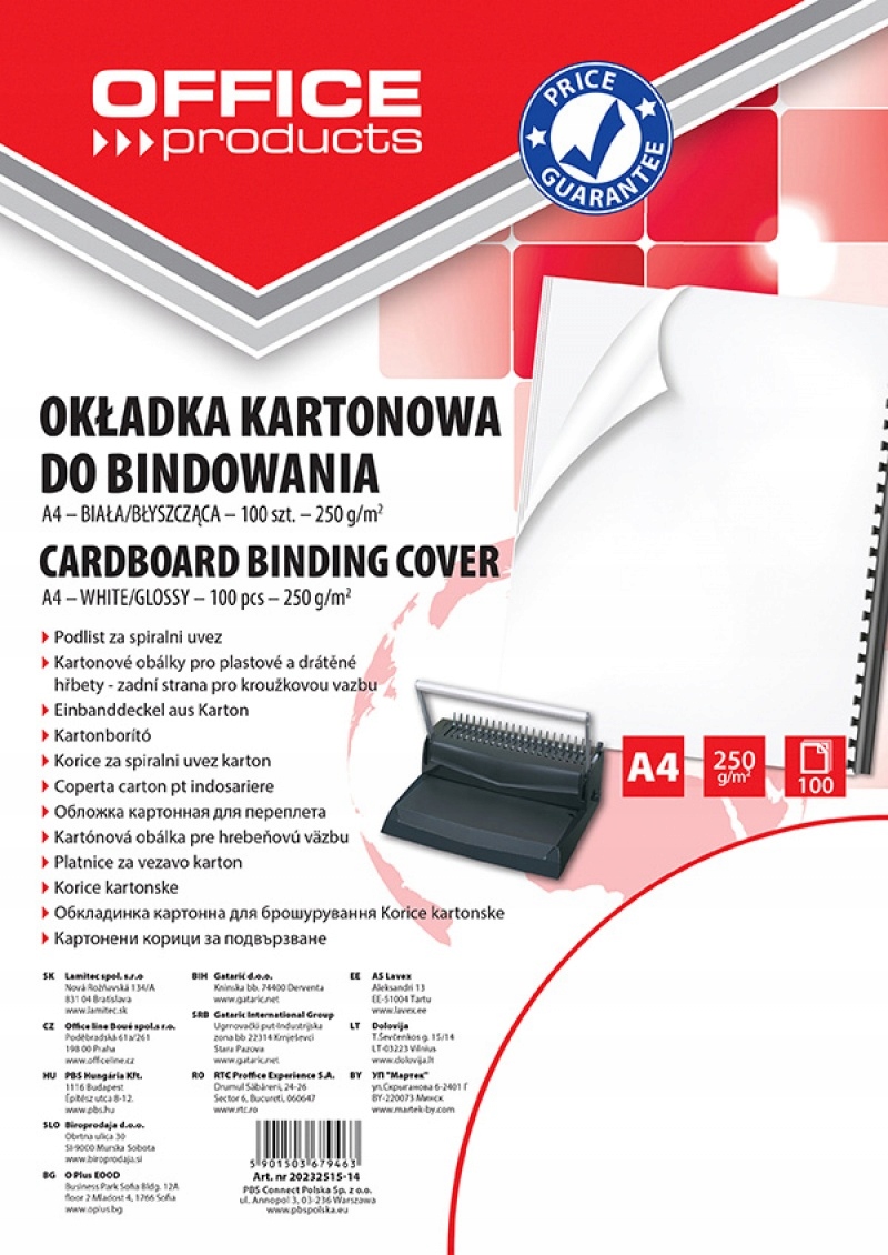 

Okładki do bindowania karton A4 100szt białe