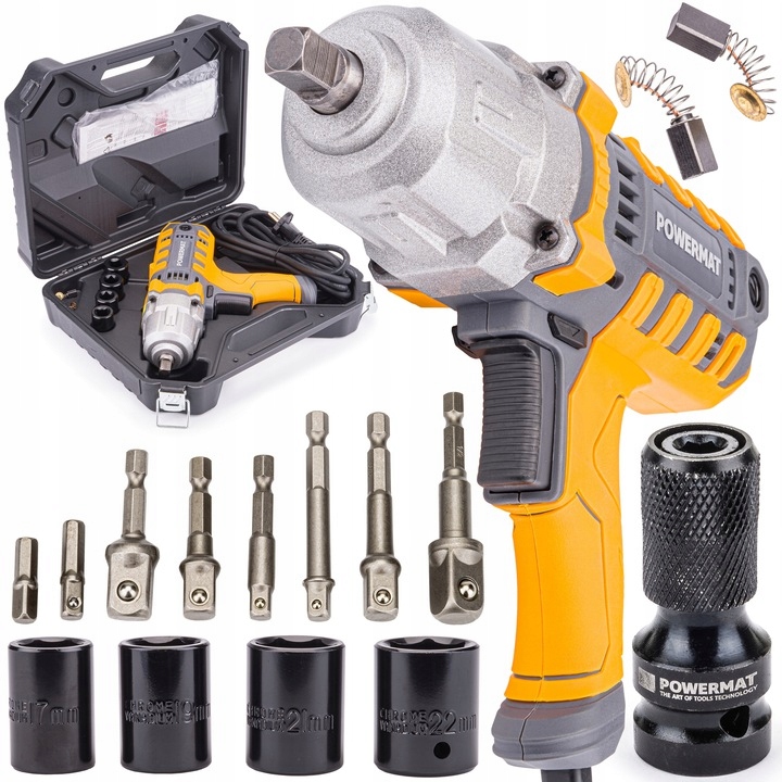 UDAROWY KLUCZ ELEKTRYCZNY KÓŁ 800NM 1/2 + ADAPTERY Waga produktu z opakowaniem jednostkowym 4 kg