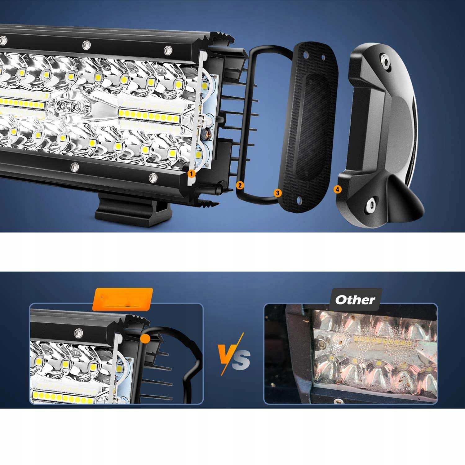 LAMPA ROBOCZA REFLEKTOR SZEPERACZ HALOGEN AUTO DO CIĄGNIKA LED 2X 12/24V Moc 120 W