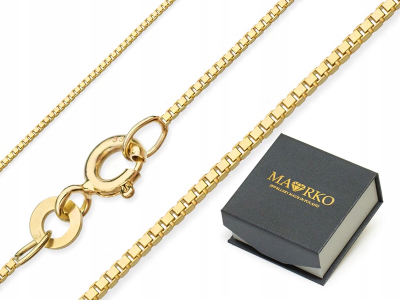 Złoty Łańcuszek Kostka 50 cm 333 Do Wisiorka Złoto