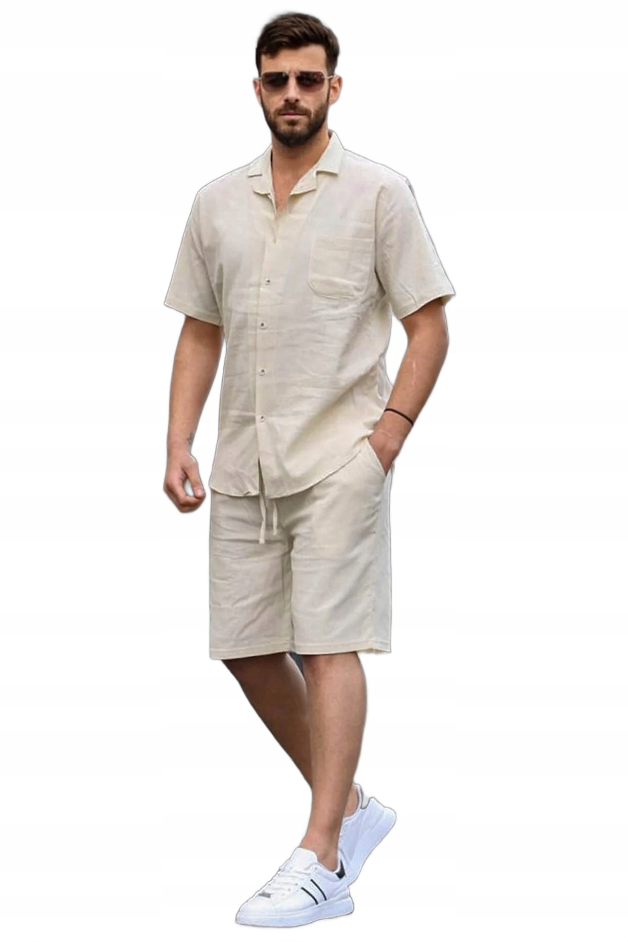 Madmext Krémové Kraťasy Na Léto Jednoduché Klasické XL 5DA