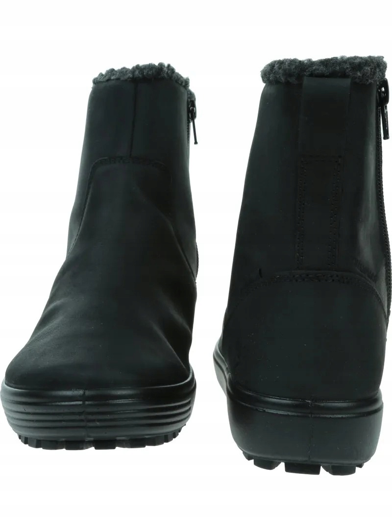 Ecco Černé Sněhule S Zateplením A Kožíškem Na Zapínání 38 6DA