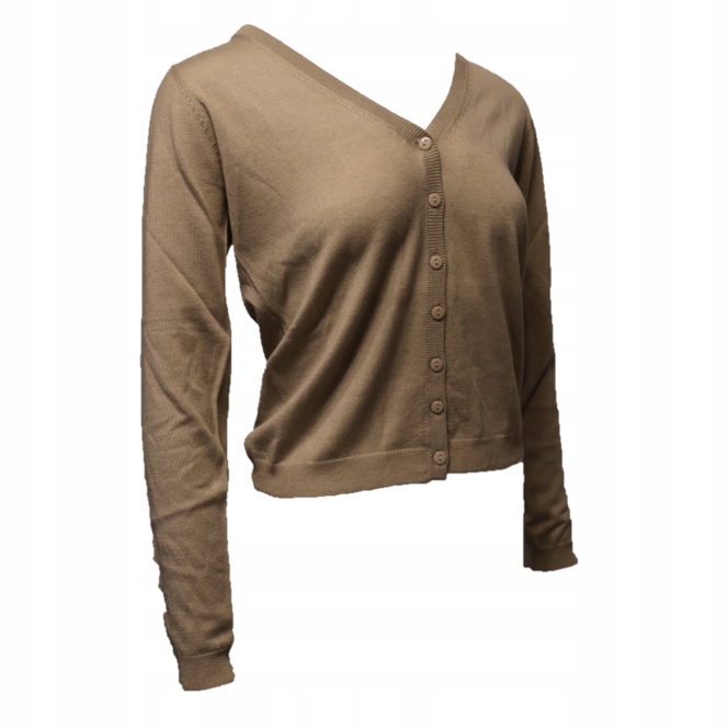 SWETER DAMSKI BEŻOWY DOPASOWANY KARDIGAN R. 42 Marka bez marki