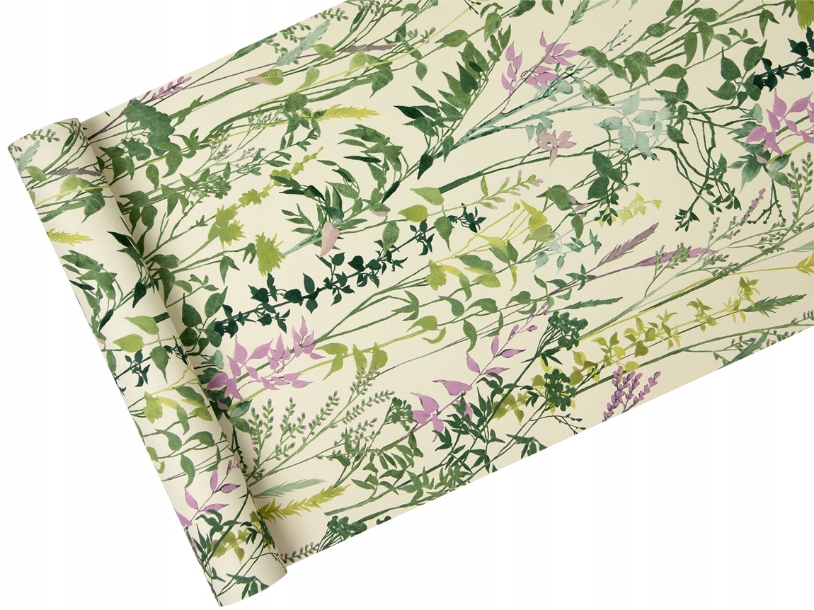 

Tapeta Skandynawska zielona Łąka zioła listki