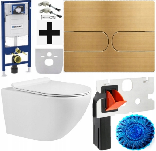 Wc rošt Geberit Duofix UP320 miska doska tlačidlo Stal T3 10 zlatý Fresh
