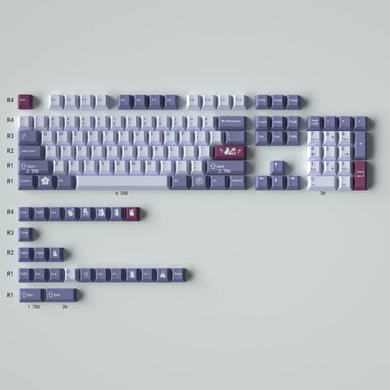 Klawisze do Klawiatury Mechanicznej Pbt Profile Cherry 129szt Gmk Rabbit