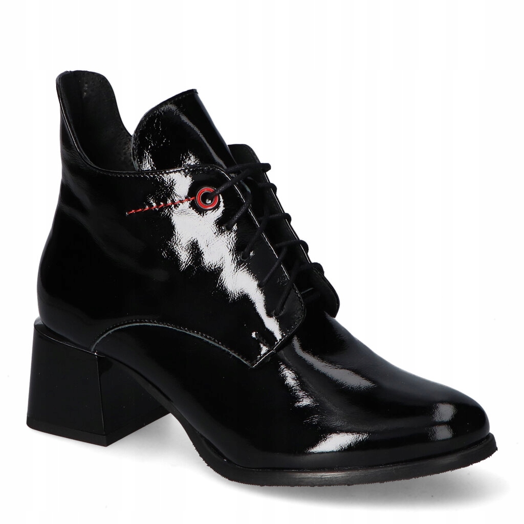Botki Lemar 60361 Naplak Czarny Lakier 39