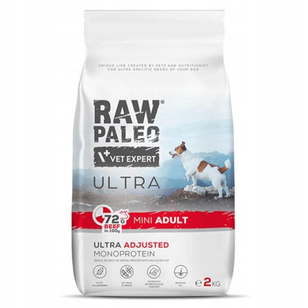 Levně Raw Paleo Ultra Beef Adult Mini 2 kg Krmivo s hovězím masem pro psy malých plemen