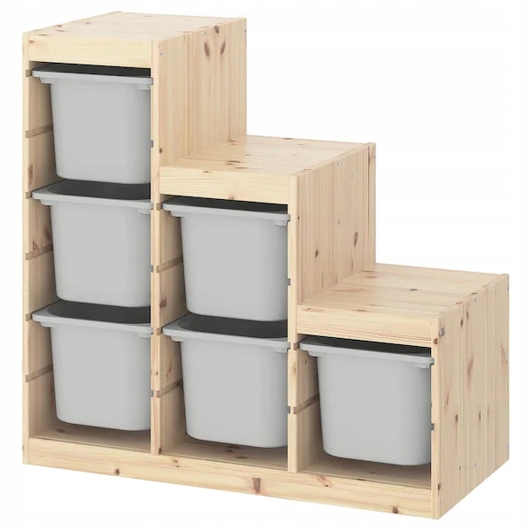 

Ikea Trofast regał Sosna pojemnik na zabawki Szary