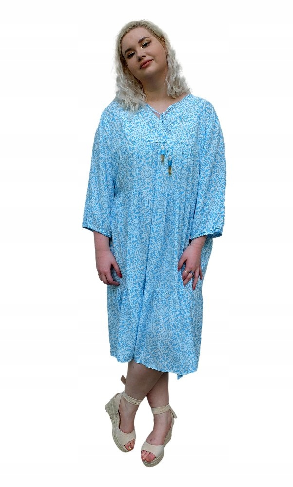 Thea Letní Modrá Šaty S Vzorem TH01 56