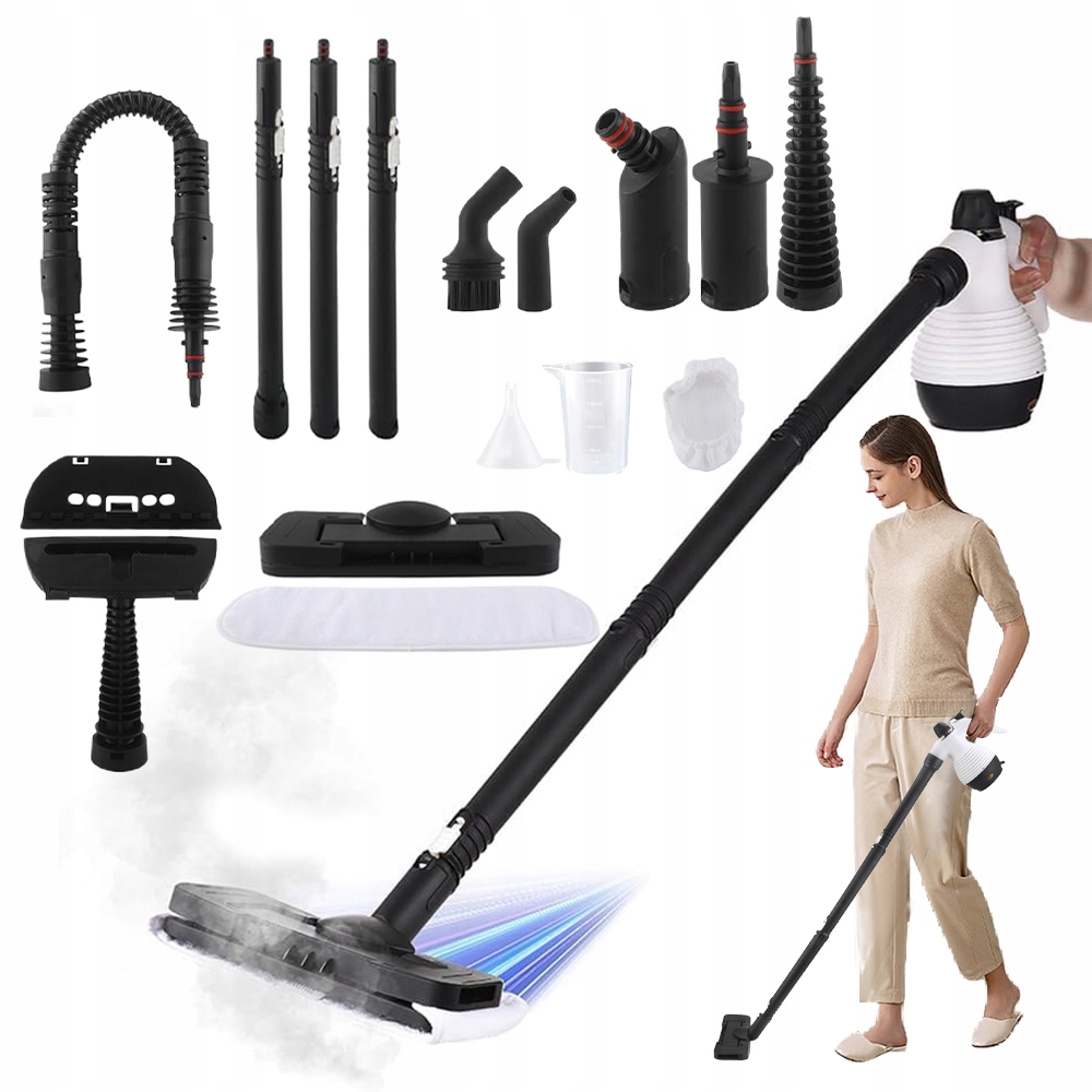 Parní Mop 2V1 1050W Pro Domácnost S Ruční Funkcí A Sadou Příslušenství