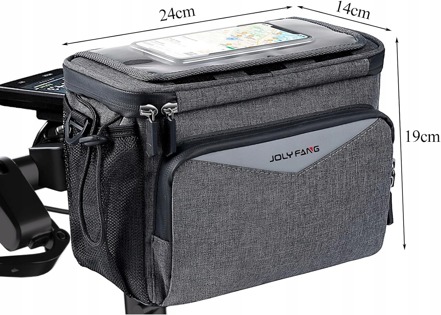 TORBA NA KIEROWNICĘ ROWEROWĄ Z UCHYTEM 5,2L SZARA Kod producenta joly