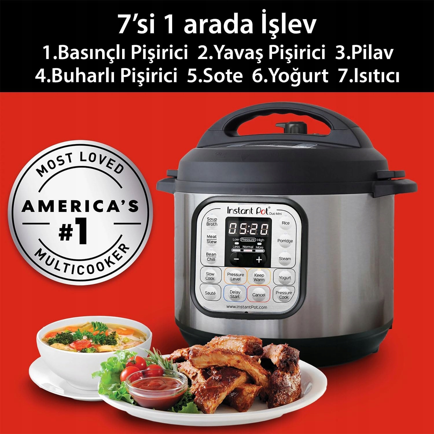 Instant Pot Duo 7 en 1, Autocuiseur Multifonction - Szybkowar Model DUO60