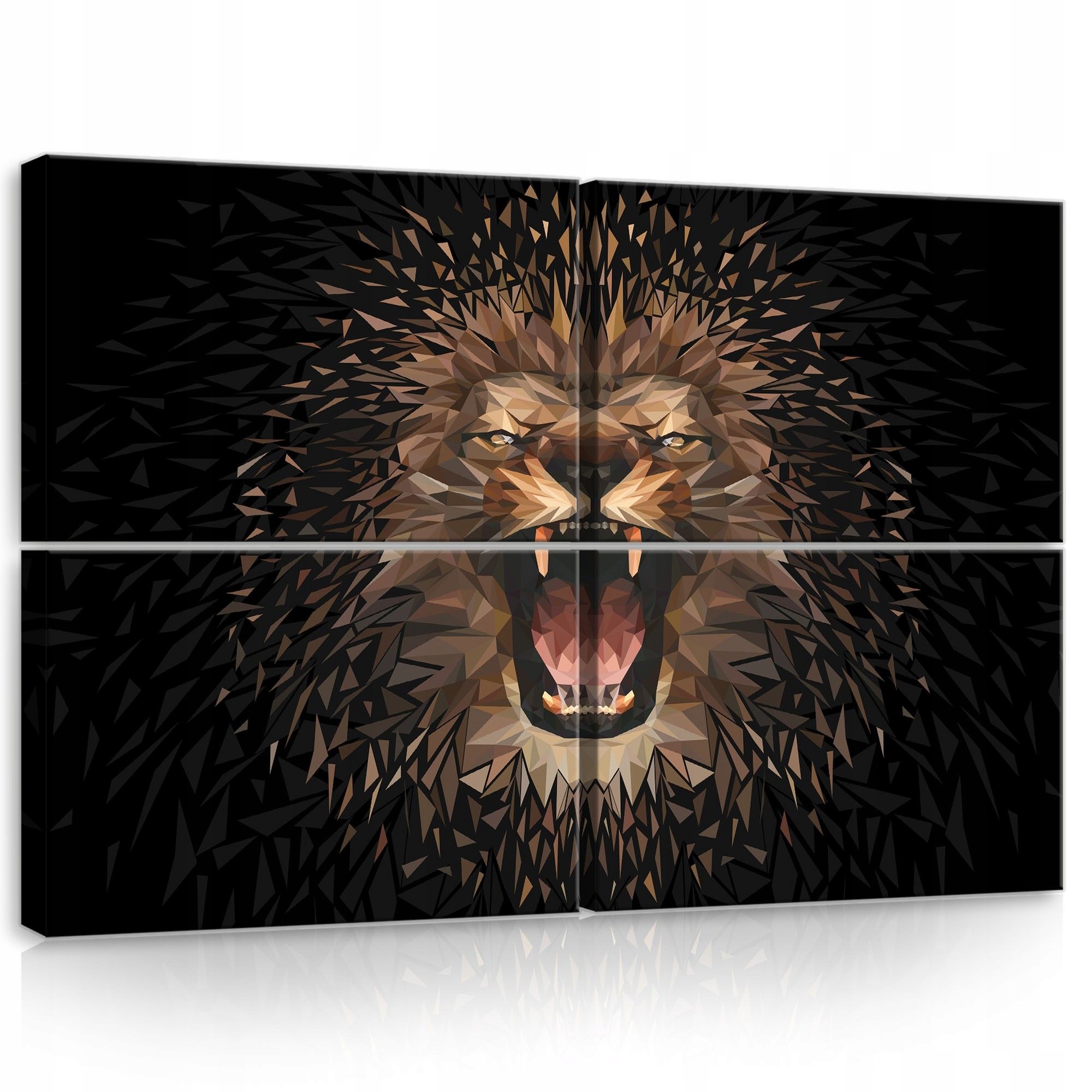 Obraz 120x80 Lev geometrický rev sila moderné zviera tmavé pozadie