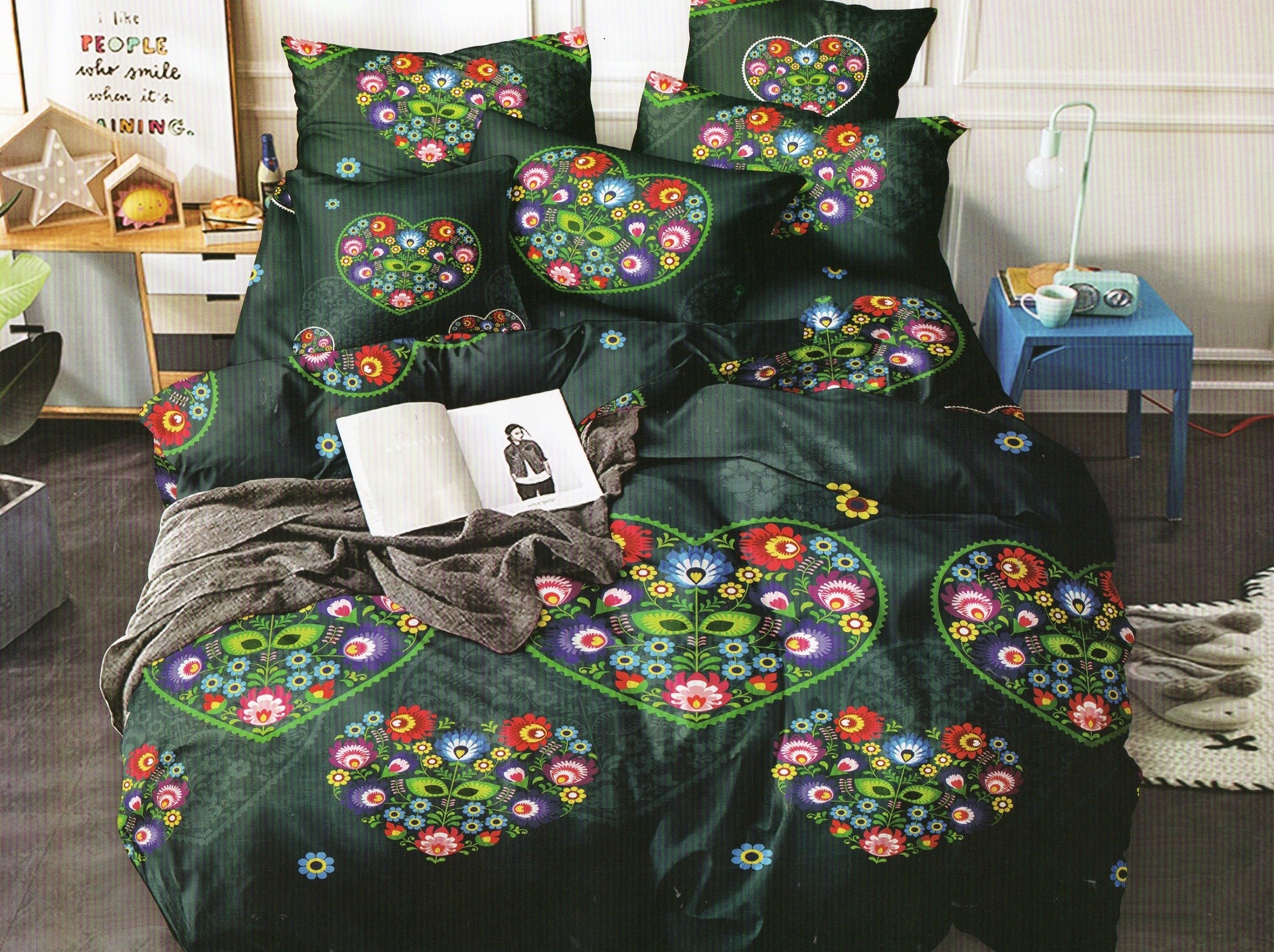 

Pościel 3D Satyna Bawełniana 220/200 3cz Folk