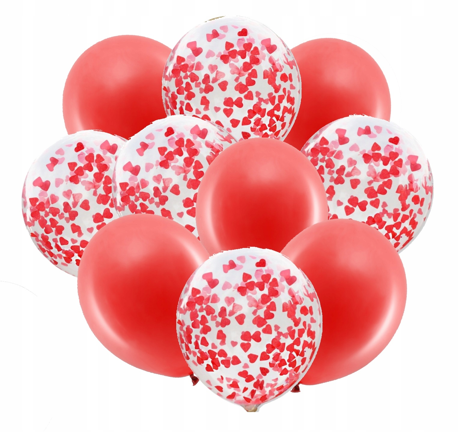Balony ZESTAW z konfetti walentynki ŚLUB 10 SZT