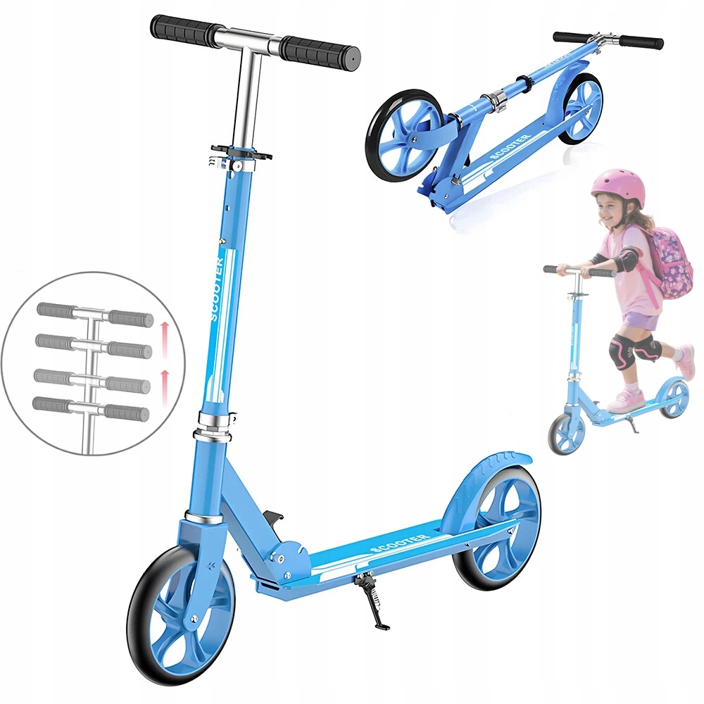 Hulajnoga Dwukołowa z 4-stopniową regulacją składana hamulec nożny