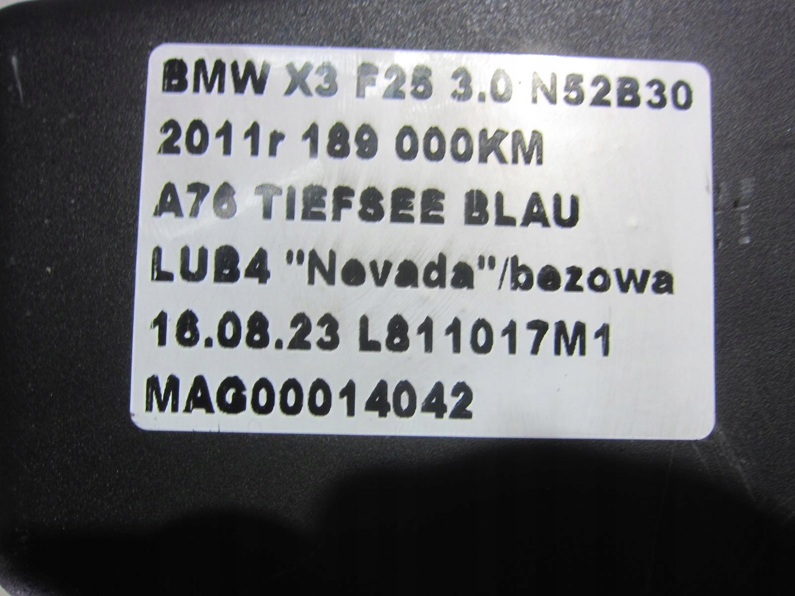 BMW X3 F25 N52 3.0 FILTER luft Gehäuse 7601871