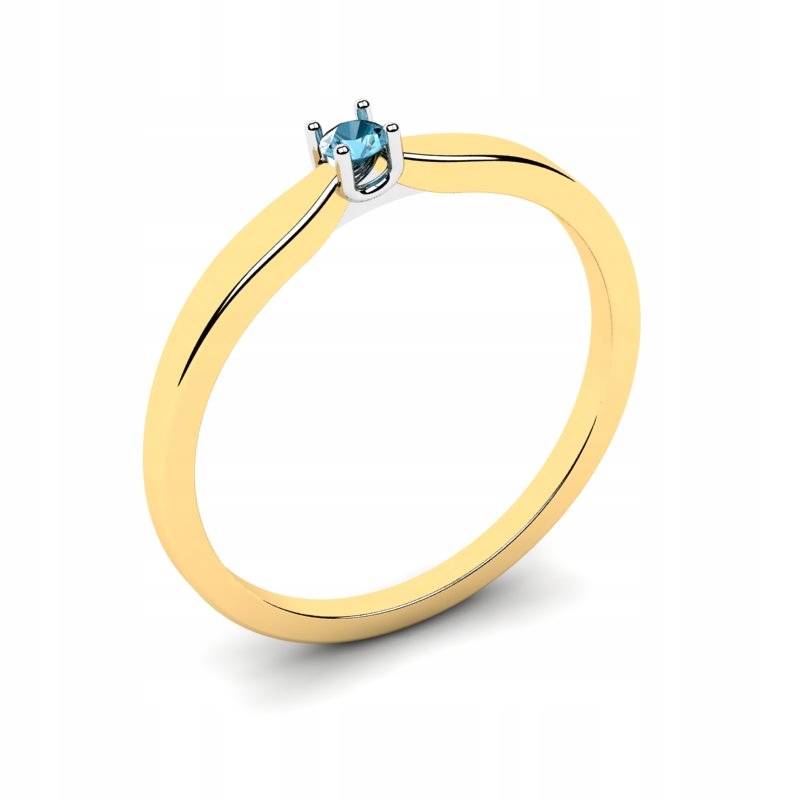

Pierścionek Złoty Z Niebieskim Topazem Naturalnym