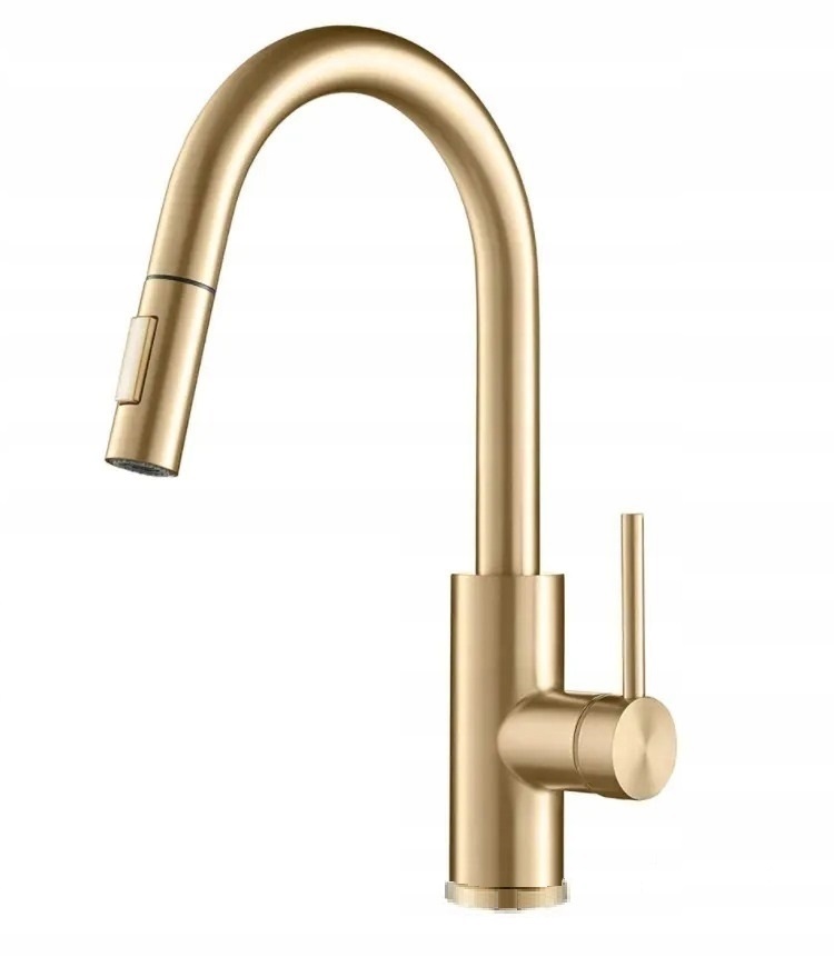 Kuchynská batéria zlatá, oceľová, výsuvná, Ww