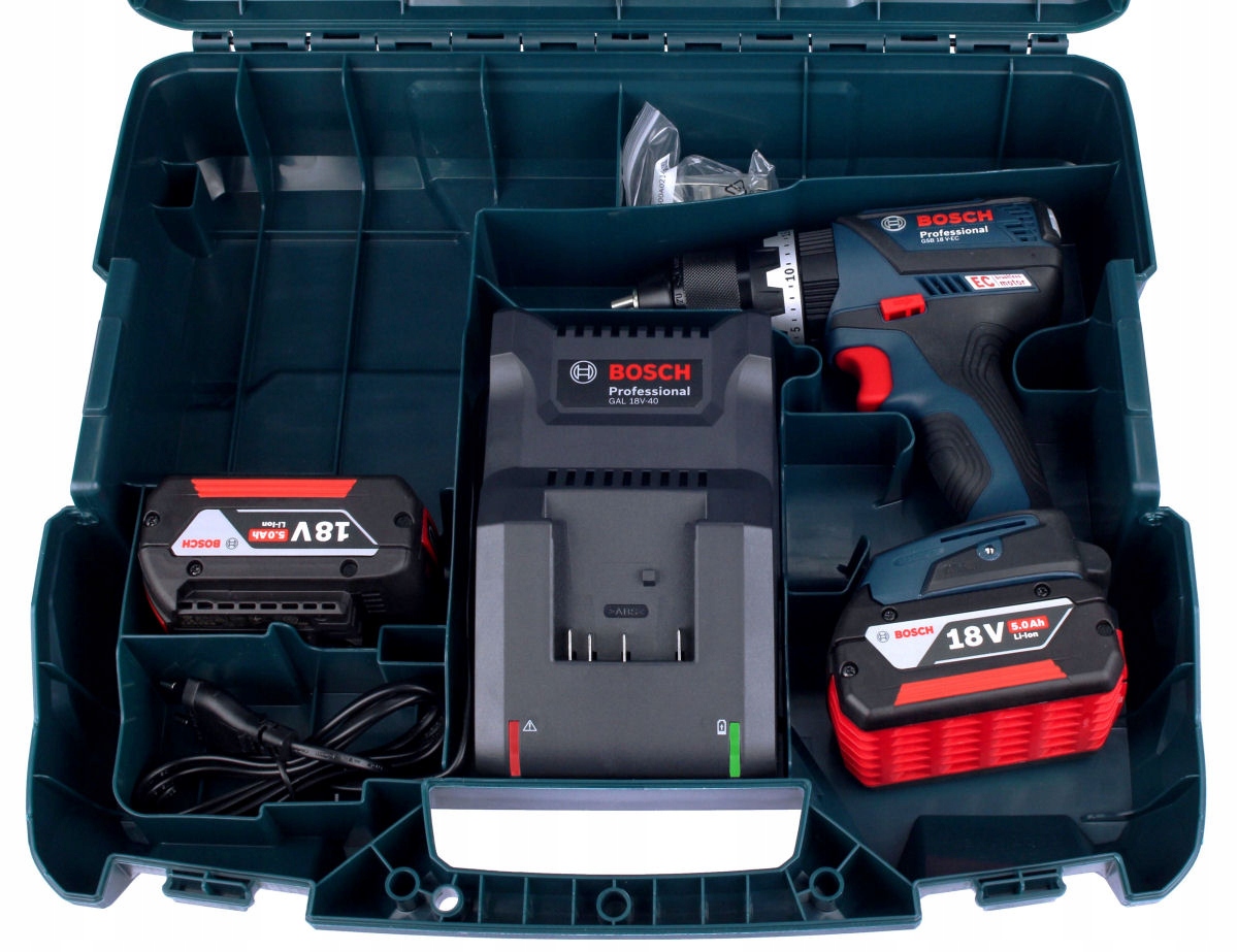 WKRĘTARKA Z UDAREM GSB 18V-EC BOSCH 2x4,0Ah Maksymalna prędkość obrotowa - I bieg 600 RPM