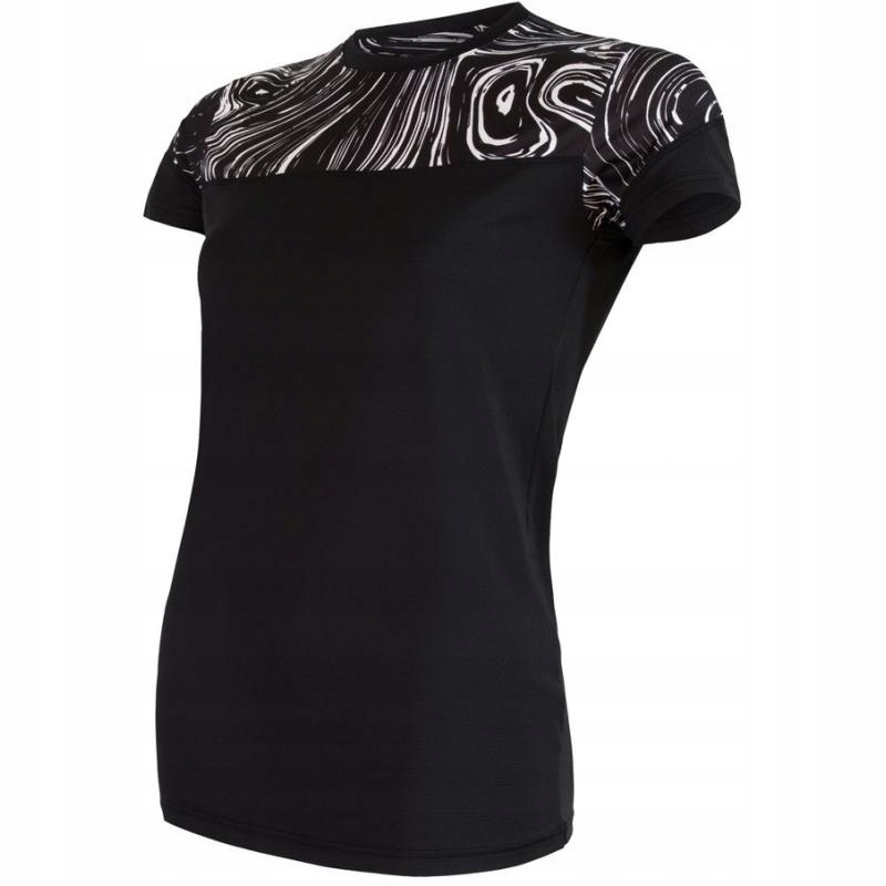 Sensor Triko Coolmax Impress dámské krátký černá vzor vlny M