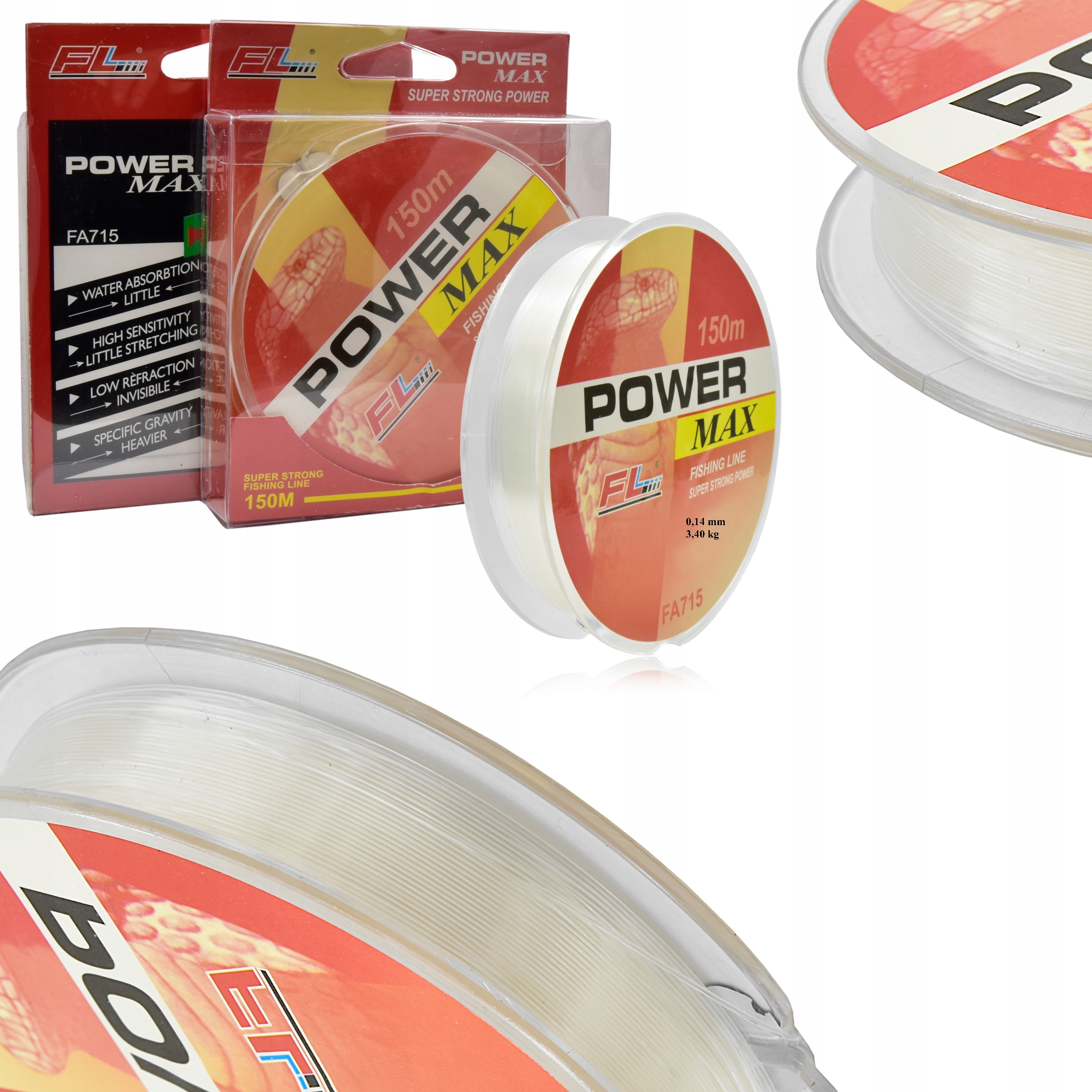 

Żyłka Wędkarska Fl Power Max 0,14 mm 3,4 kg 150 m