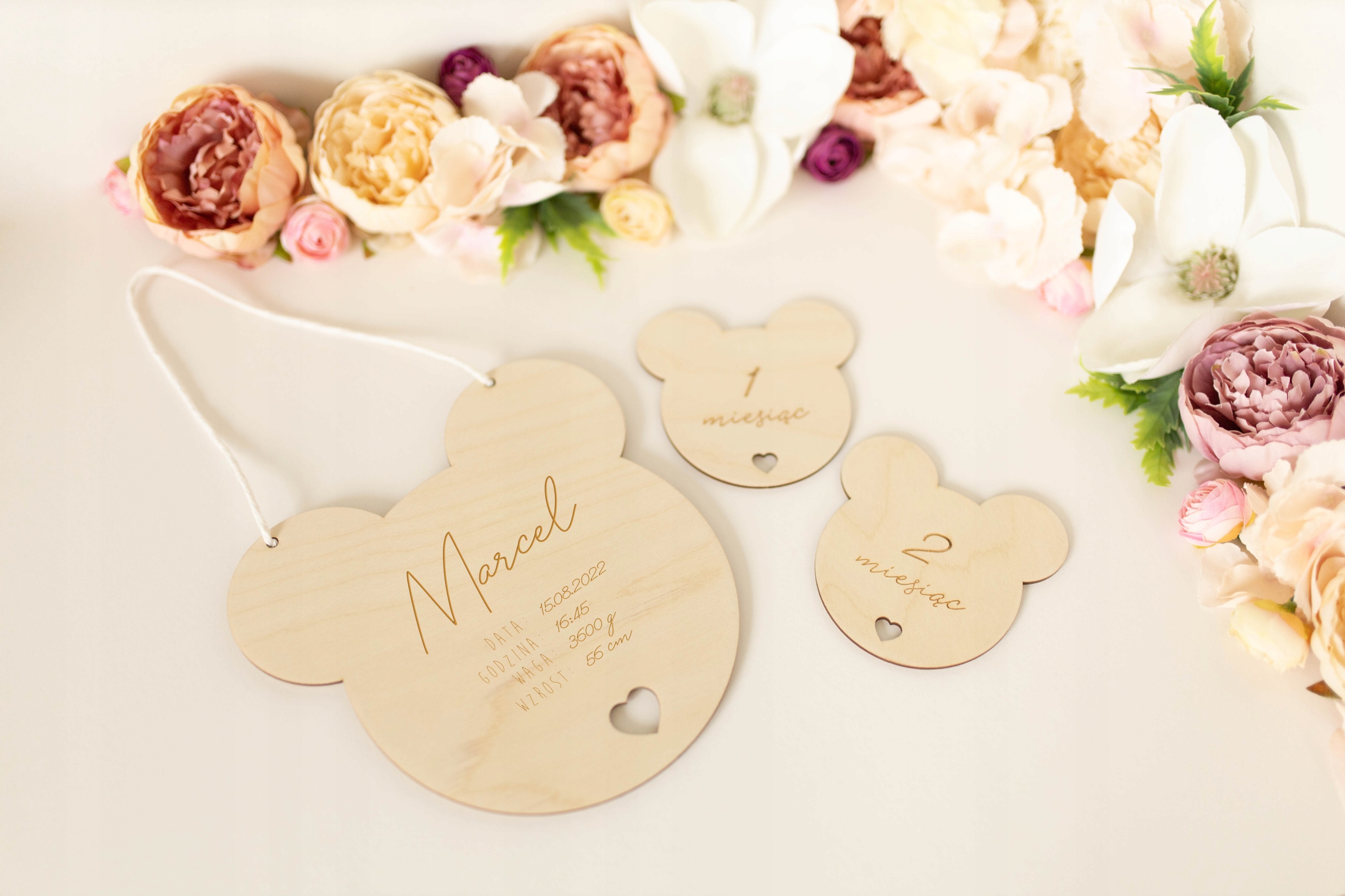 Karty Do Zdjęć Pierwszy Rok Tabliczki MIŚ 14 szt Marka Luna