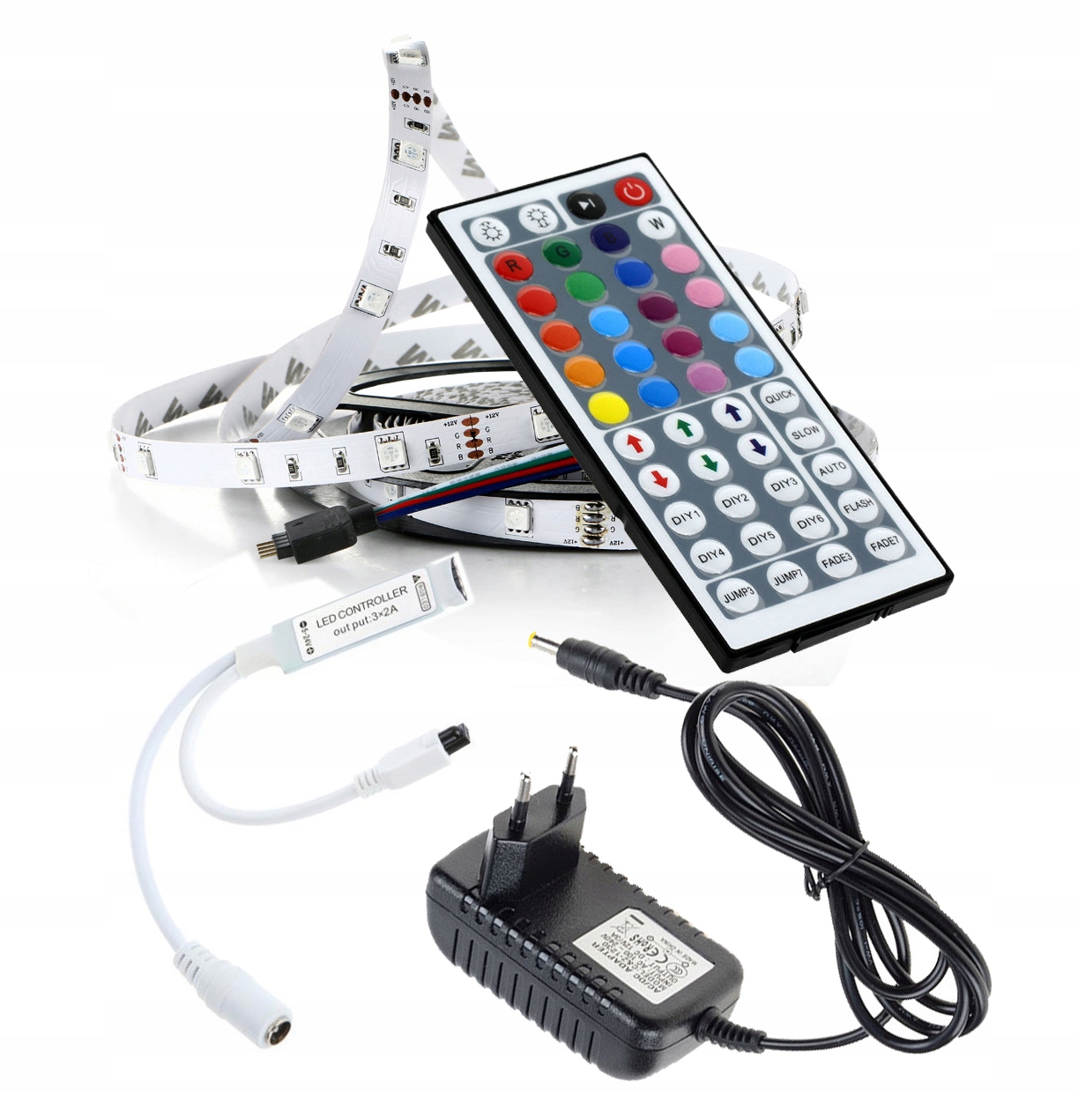 

Taśma Led Zestaw 150 Rgb 1m sterownik IR44 zas