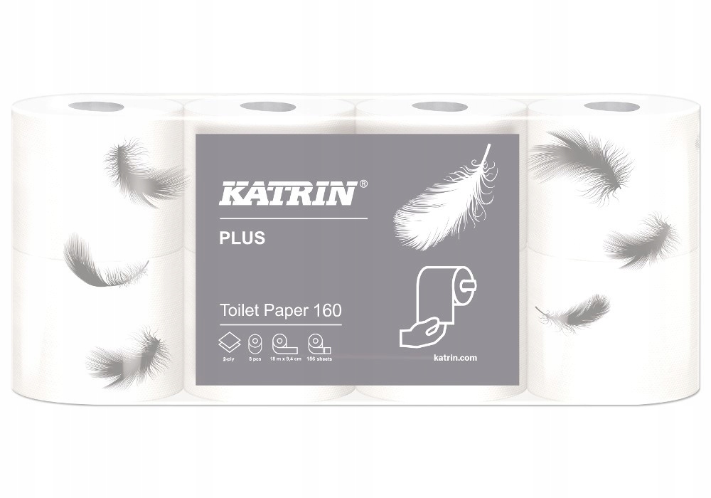 

Papier toaletowy 2W Katrin Plus biały 8 rolek